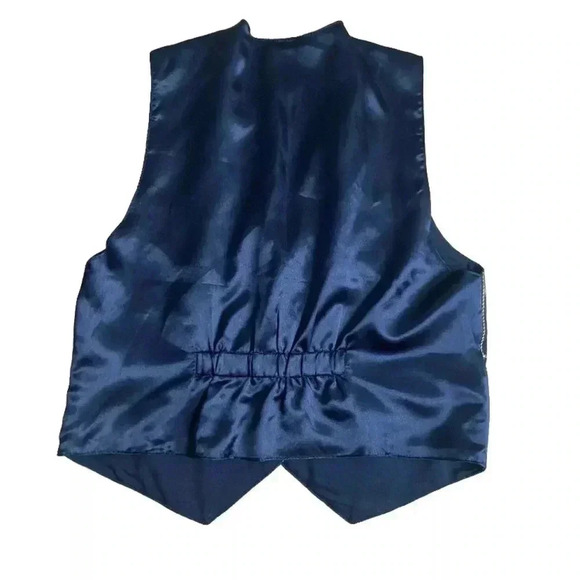 Vintage 90s Patchwork Tartan Plaid Suede Leather Dark Academia Vest M - Picture 2 of 5